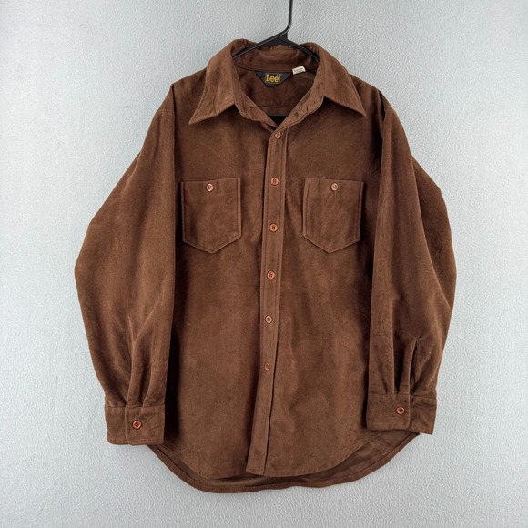 Lee Other - Vintage 70s Lee Shirt Mens Large Brown Velvet Western Button Up Long Sleeve
